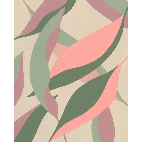 Elongated Leaves II Black Modern Wood Framed Art Print by Moore, Regina
