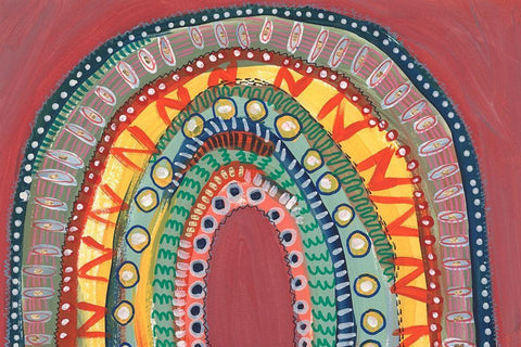 Boho Rainbow I Black Ornate Wood Framed Art Print with Double Matting by Moore, Regina