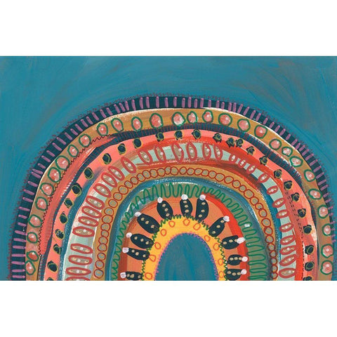 Boho Rainbow II Black Modern Wood Framed Art Print by Moore, Regina