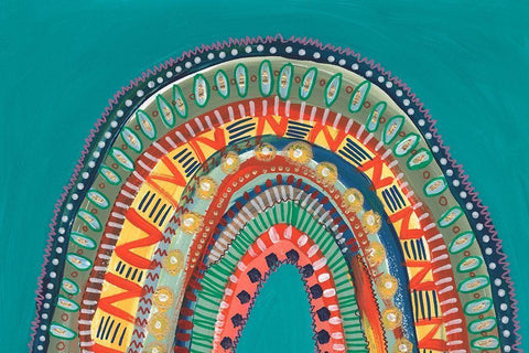 Boho Rainbow IV Black Ornate Wood Framed Art Print with Double Matting by Moore, Regina