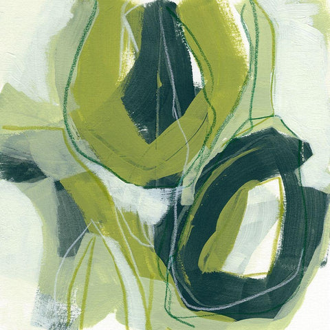 Verdigris Motion II Black Modern Wood Framed Art Print by Vess, June Erica