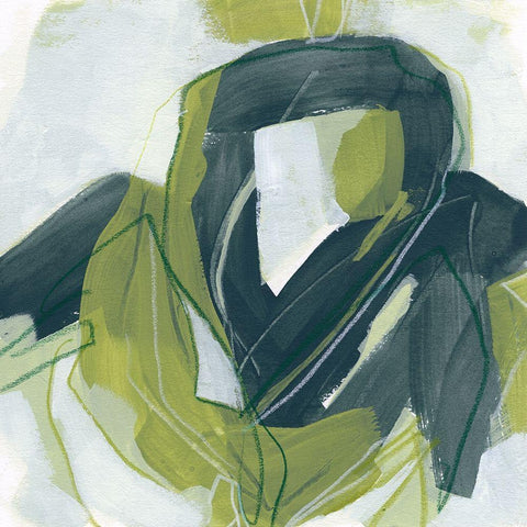 Verdigris Motion III Gold Ornate Wood Framed Art Print with Double Matting by Vess, June Erica