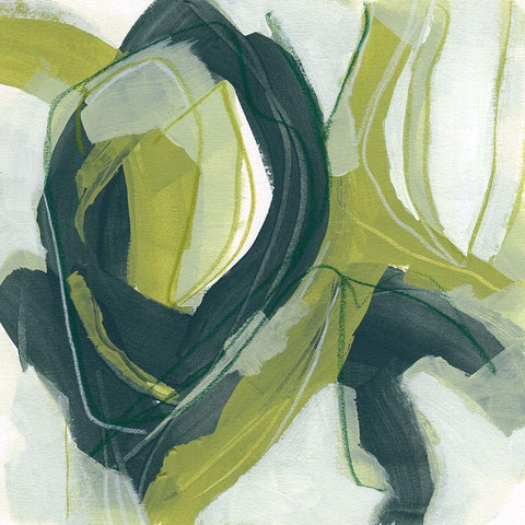 Verdigris Motion IV Black Modern Wood Framed Art Print by Vess, June Erica