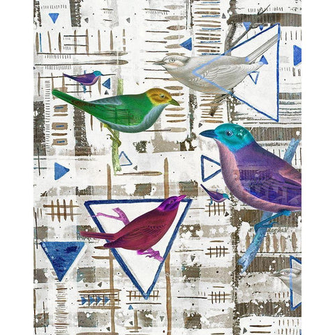 Bird Intersection III White Modern Wood Framed Art Print by Arbel, Lori
