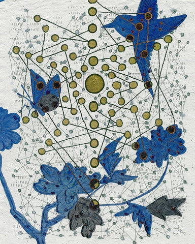 Chakra Web with Bird Black Ornate Wood Framed Art Print with Double Matting by Arbel, Lori