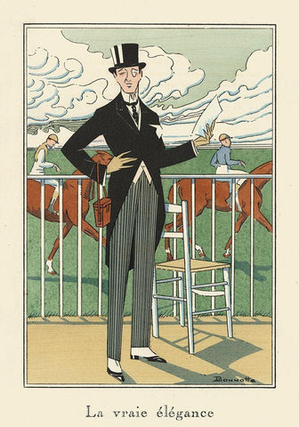 Mens Fashion I Black Ornate Wood Framed Art Print with Double Matting by DeNardo, Laura