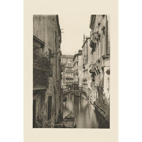 Vintage Views of Venice IV White Modern Wood Framed Art Print by Ongania, Ferdinand