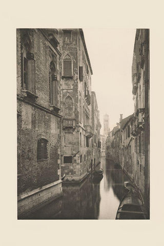 Vintage Views of Venice V White Modern Wood Framed Art Print with Double Matting by Ongania, Ferdinand