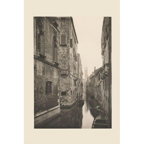 Vintage Views of Venice V White Modern Wood Framed Art Print by Ongania, Ferdinand