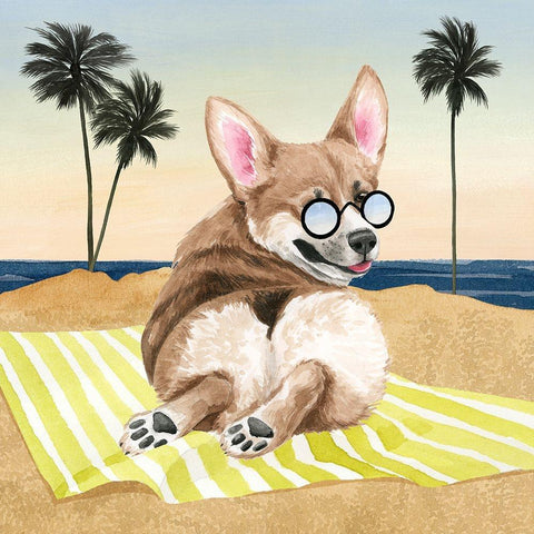 Sun Lovin Pups II Gold Ornate Wood Framed Art Print with Double Matting by Popp, Grace