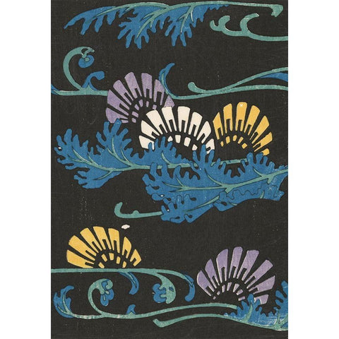 Japanese Graphic Design I White Modern Wood Framed Art Print by Furuya, Korin