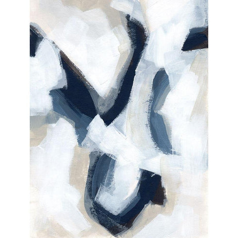 Indigo Imprint I Black Modern Wood Framed Art Print with Double Matting by Vess, June Erica