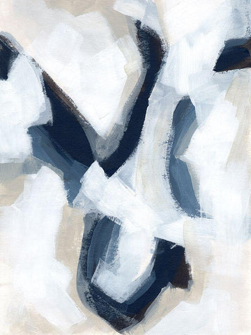 Indigo Imprint I White Modern Wood Framed Art Print with Double Matting by Vess, June Erica