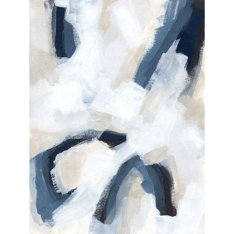 Indigo Imprint II Black Modern Wood Framed Art Print by Vess, June Erica