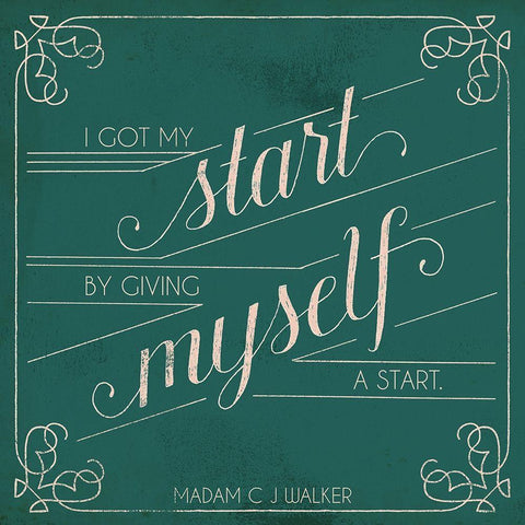 Madam Walker Quote II Black Modern Wood Framed Art Print by Popp, Grace