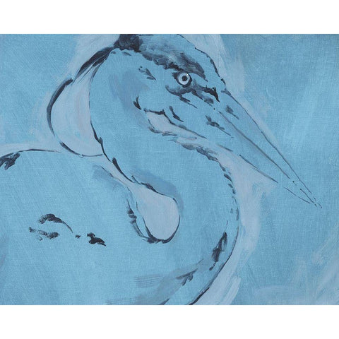 James River Heron I White Modern Wood Framed Art Print by Green, Jacob