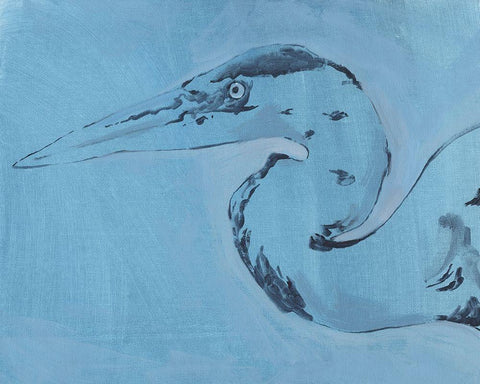 James River Heron II Black Ornate Wood Framed Art Print with Double Matting by Green, Jacob
