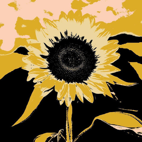Pop Art Sunflower IV White Modern Wood Framed Art Print with Double Matting by Green, Jacob