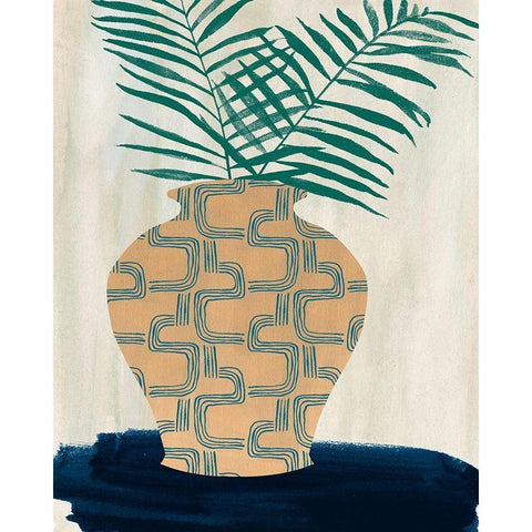 Palm Branches II Black Modern Wood Framed Art Print by Wang, Melissa