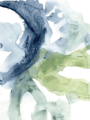 Tributary Flow I Black Ornate Wood Framed Art Print with Double Matting by Vess, June Erica