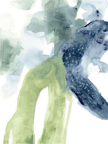 Tributary Flow II White Modern Wood Framed Art Print with Double Matting by Vess, June Erica