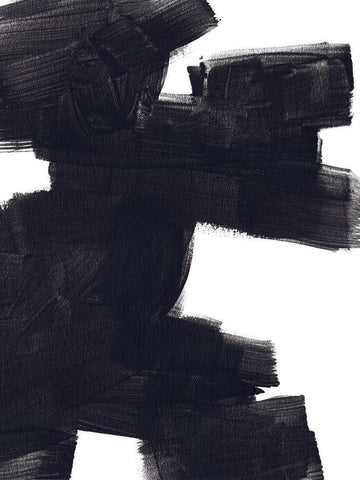 Block Brush I Black Ornate Wood Framed Art Print with Double Matting by Vess, June Erica