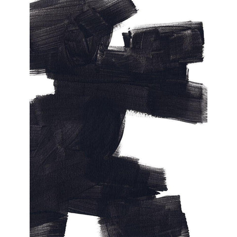 Block Brush I Black Modern Wood Framed Art Print by Vess, June Erica