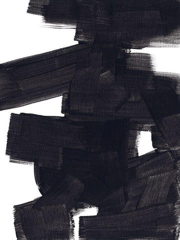 Block Brush II White Modern Wood Framed Art Print with Double Matting by Vess, June Erica