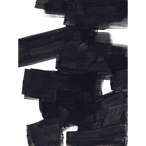 Block Brush II Black Modern Wood Framed Art Print by Vess, June Erica