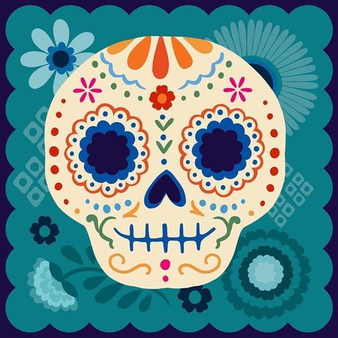 Calaveras I White Modern Wood Framed Art Print by Barnes, Victoria