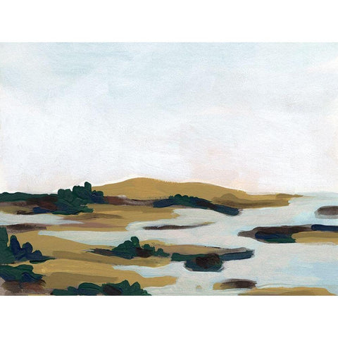 Wooded Inlet I White Modern Wood Framed Art Print by Vess, June Erica