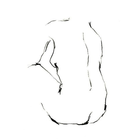 Seated Figure Pose II White Modern Wood Framed Art Print by Harper, Ethan