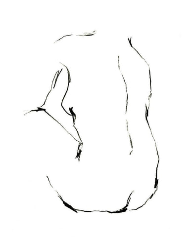 Seated Figure Pose II Black Ornate Wood Framed Art Print with Double Matting by Harper, Ethan