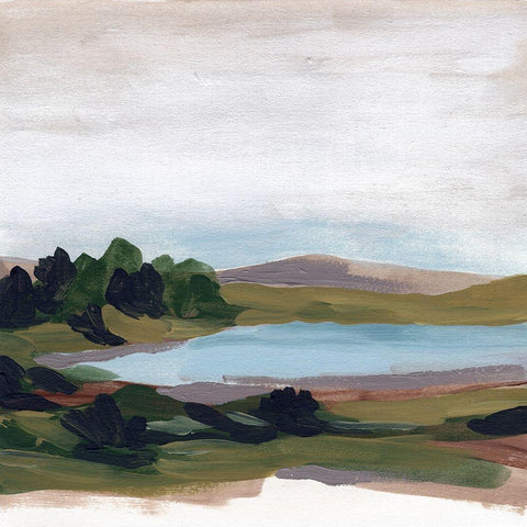 Timberline Gesture II Black Modern Wood Framed Art Print with Double Matting by Vess, June Erica