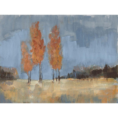 Burnt Sienna Treeline II White Modern Wood Framed Art Print by Goldberger, Jennifer