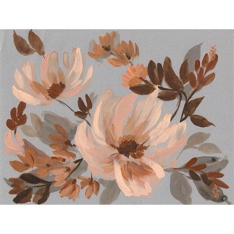 Autumns Bouquet I White Modern Wood Framed Art Print by Goldberger, Jennifer