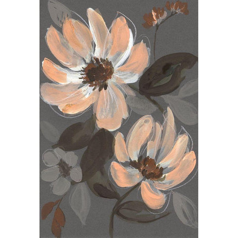 Peach and Sienna Bouquet II Gold Ornate Wood Framed Art Print with Double Matting by Goldberger, Jennifer