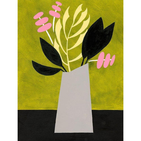 Mod Bouquet II Black Modern Wood Framed Art Print by Moore, Regina