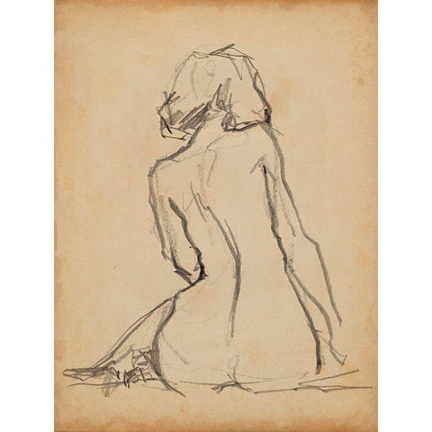 Figure Lines I Gold Ornate Wood Framed Art Print with Double Matting by Parker, Jennifer Paxton