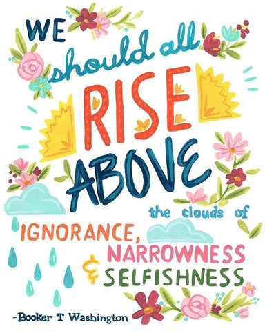 Booker T Washington Quote II Black Ornate Wood Framed Art Print with Double Matting by Vess, June Erica