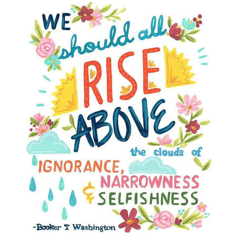 Booker T Washington Quote II White Modern Wood Framed Art Print by Vess, June Erica