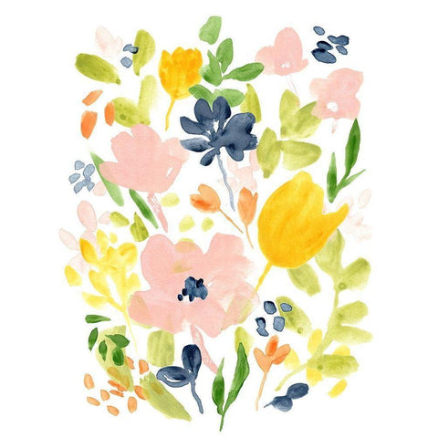 Meadow Potpourri I Black Modern Wood Framed Art Print with Double Matting by Vess, June Erica