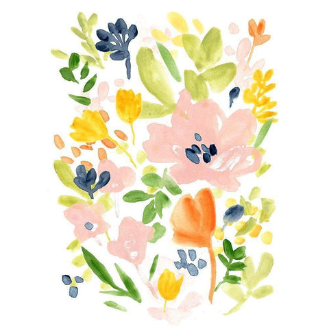 Meadow Potpourri II Black Modern Wood Framed Art Print by Vess, June Erica