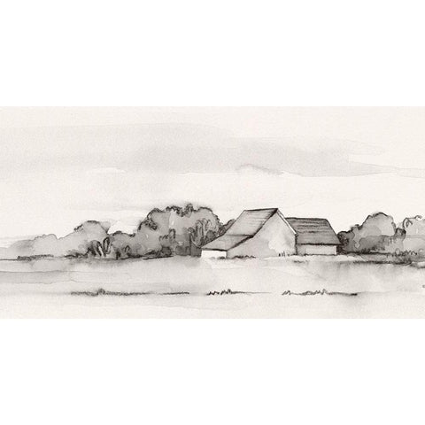 Wyeth Barn II Gold Ornate Wood Framed Art Print with Double Matting by Caroline, Emma