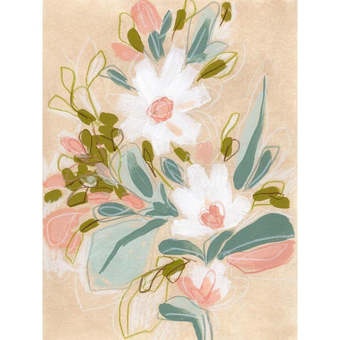 Spring Sketch IV Gold Ornate Wood Framed Art Print with Double Matting by Vess, June Erica