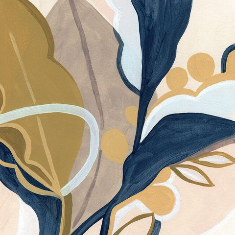 Puzzle Lily I White Modern Wood Framed Art Print by Vess, June Erica