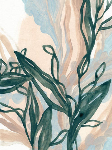 Seaweed Drift II White Modern Wood Framed Art Print with Double Matting by Vess, June Erica
