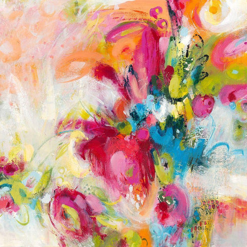 Lets Bounce White Modern Wood Framed Art Print with Double Matting by Bothne, Janet