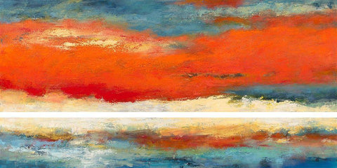 Ascent of Orange White Modern Wood Framed Art Print with Double Matting by Bothne, Janet