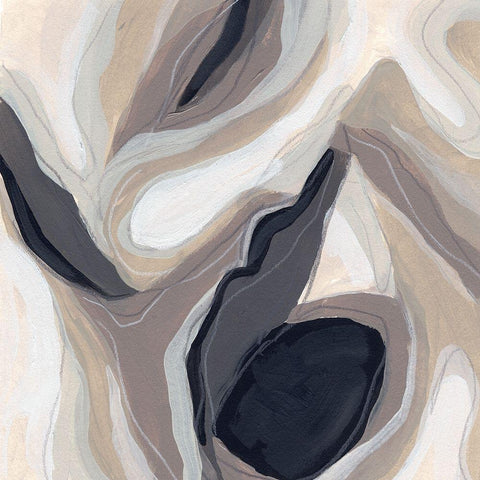 Stone Ripple I Black Ornate Wood Framed Art Print with Double Matting by Vess, June Erica